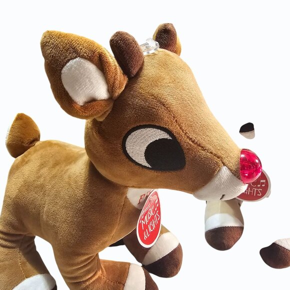 Rudolph The Red Nosed Reindeer & Clarice 10 in Light Up Musical Plush Pair NWT - Picture 12 of 16